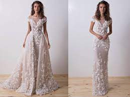 Transform Your Bridal Look From Day To Night In This 2 In 1 Wedding Dress From Dimitrius Dalia Wedding Dresses Beaded Wedding Dresses Dresses