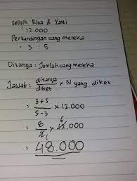 Check spelling or type a new query. Selisih Uang Rina Dan Yanti Adalah Rp 12 000 00 Jika Perbandingan Uang Mereka 3 5 Jumlah Uang Brainly Co Id