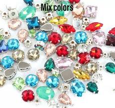 50pcs Mix Sizes Shapes Sew On Rhinestone Glass Crystal Stone Sewing In 2020 Stones And Crystals Rhinestone Crystals And Gemstones