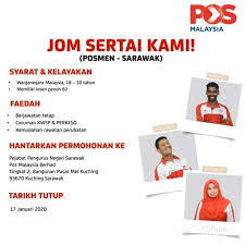 Jawatan kosong kerani jpj, kerja kosong di batu 4 sandakan, kerja kilang, jawatan kosong perpustakaan keningau, jawatan kosong dg41 2018. Jawatan Kosong Di Pos Malaysia Berhad 17 Jan 2020 Banyak Jawatan