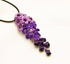 Floreale Collane Ciondolo Fiore Dell Argilla Del Di Jewelryfloren Pink Flower Jewelry Floral Pendant Polymer Clay Flowers