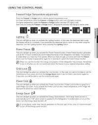Refrigerator temperatures are inconsistent in two ways. Using The Control Panel Freezer Fridge Temperature Adjustment Lighting Samsung Rs263tdrs Xaa Manuel D Utilisation Page 23 68