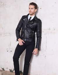 Kay Michaels Quilted Biker Oil Black Leather Jeans Men Leather Jacket Outfit Men Leather Jacket Men