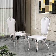 Best Quality Furniture D15 Sc2 Dining Chairs Set Of 2 White Leather Side Chair Dining Chairs Side Chairs Dining