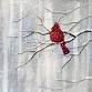 Cardinal in Winter Acrylic on Canvas