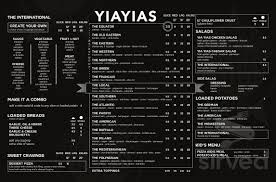 Click on the pdf to look at the menu. Yia Yias Kitchen Parkhurst Menu