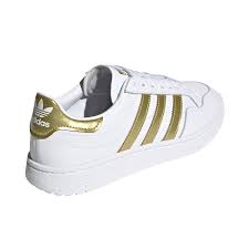 Bei jedem wetter gut aussehen. Adidas Originals Team Court W Damen Sneaker Weiss Gold Ef6058 Schuhroom De