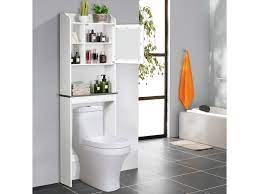 Accueil salle de bain meuble wc conforama. Giantex Meuble Dessus Toilette Etagere De Salle De Bains Avec Portes En Bois Armoir De Toilette Avec Etagere De Rangement Polyvalent Blanc Vente De Armoire Colonne Etagere Conforama
