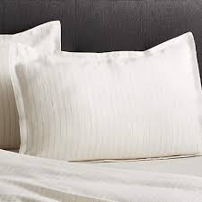 Bed shams were initially known as false front pillows when they came into fashion in the 1700s. Pure Linen Pinstripe Warm White Standard Pillow Sham Reviews Crate And Barrel