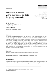 Click on the names below to learn more about their meaning, history and origins. Pdf What S In A Name Using Surnames As Data For Party Research