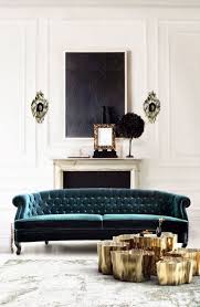 Teal Sofa Gold Coffee Table Cluster And Blackboard Artwork Luxury Furniture Design Luxury Furniture Furniture Design Modern