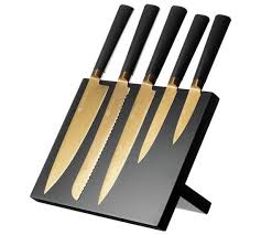 Buy Viners Titan 5 Piece Knife Block Set Gold At Argos Co Uk Your Online Shop For Knives And Blocks Kitc Magnetic Knife Blocks Knife Block Knife Block Set