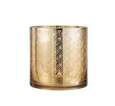 Glasshouse 9oz votive glass candle holder cylinder clear candle jar. Tealight Holder Glass Oriental Gold Large Sl Homedecoration Com