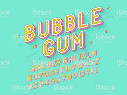 Vector Retro Bubble Gum Bold Font Design Alphabet Typeface Typography Royalty Free Vector Ret Font Design Alphabet Typography Fonts Alphabet Cute Typography