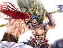 This one takes place after thor's victory in the first round while he's getting his wounds treated he decides to burn off some. Thor Vs Lu Shuumatsu No Valkyrie Record Of Ragnarok Fans Indonesia Facebook