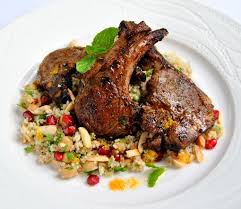 The photo above shows you the cooked couscous to go with lamb ready for plating everything together! Pin By Scrumptious South Africa On Scrumptious Lamb Chops Recipes Lamb Chop Recipes Couscous Recipes