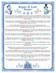 Right And Left Story Game Frosty The Snowman Winter Or Etsy Christmas Gift Games Christmas Gift Exchange Christmas Games