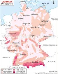 Reisen sie mit uns unbeschwert und geschützt. Germany Precipitation Map
