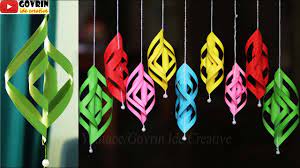 Diy room decor hiasan dinding indah dari kertas origami ide kreatif hiasan dinding stik es krim home ! Beautiful Paper Wall Hanging Membuat Hiasan Dinding Cantik Dari Kertas Origami Hiasan Kelas Youtube