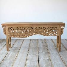 Javanese Teak Console Table Bird Vine Outdoor Furniture Decor Teak Dining Table Console Table