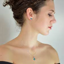 925 Sterling Silver Stud Genuine Turquoise 6mm Round, Everyday Wear