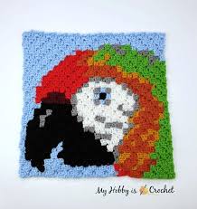 The free c2c downloadable graph pattern is below or you can purchase this little deer has been frolicking around in my brain since i learned how to do corner to corner crochet (c2c) last year. My Hobby Is Crochet Macaw Parrot C2c Square Wildlife Graphghan Cal Block 16