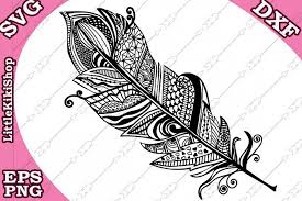 Download Zentangle Feather Svg Mandala Feather Svg Tribal Feather Svg 234858 Svgs Design Bundles Mandala Feather Tribal Svg Zentangle