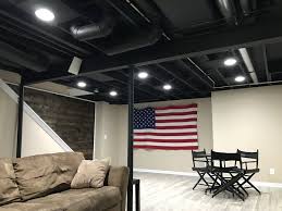 Paint Bat Ceiling Pipes Ideas Painting Black Or White Exposed Floor Brown Alternative Joists Low Ceiling Basement Exposed Basement Ceiling Basement Ceiling