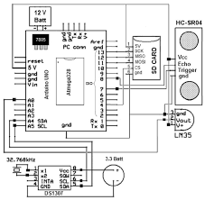 This schematic diagram come from circuit: Schematic Diagram Of Arduino Uno Board Connected With Hc Sr04 And Lm35 Download Scientific Diagram
