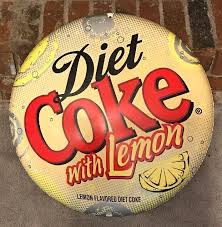 Ebay Sponsored Diet Coke With Lemon Original Logo Button Sign Excellent Diet Coke Lemon Diet Advertising Collectibles