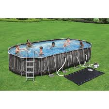 Yea, i know the above statement is a little. Bestway Power Steel 22 X 12 X 48 Above Ground Oval Pool Set Costco