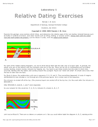 Most of the answers exercises link for additional information on the topics covered in this lesson:. Relative Datingexercises