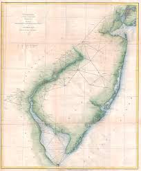 1873 Us Coast Survey Chart Or Map Of New Jersey And The Delaware Bay
