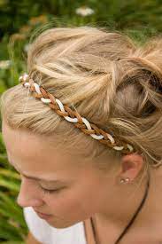 Varigated Braided Leather Headband Leather Hair Accessories Leather Headbands Diy Leather Headband