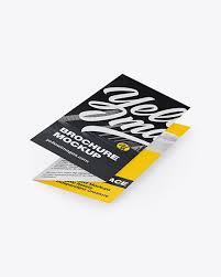 Brochure Mockup In Stationery Mockups On Yellow Images Object Mockups