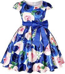 Amazon Com Zah Girls Sleeveless Dress Round Neck Floral Printed Casual Party Sundress Little Girls Dress Girls Party Dress African Dresses For Kids Kids Dress