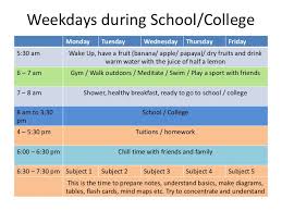 Best Time Table For School College Students Chetchat