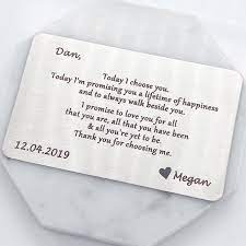 Custom Engraved Wallet Insert Love Letter Groom Gift From Etsy Wedding Gifts For Groom Bride And Groom Gifts Wedding Gifts For Bride And Groom