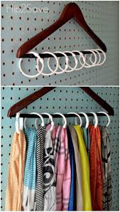 8 Clutter Problems Solved By Shower Rings Closet Organization Diy Scarf Storage Organization Bedroom