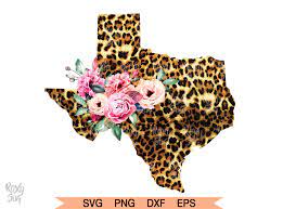 Cheetah And Floral Texas Clipart Sublimation Designs Etsy Clip Art Star Wars Font Artwork