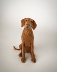 Needle Felted Vizsla Portrait Sculpture Needle Felted Dog Felt Dogs Felt Animals