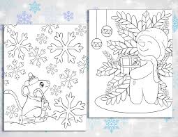 Two Coloring Pages Christmas Printable Coloring Book Pages For Etsy In 2020 Printable Coloring Book Coloring Books Coloring Book Pages