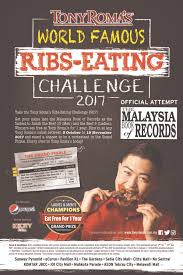 Please contact the tony roma's outlet nearest to your event location. Tony Roma S Ribs Eating Contest Is Back Malaysian Foodie
