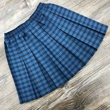 Bedford Style Blue Tartan Box Pleat Skirt – Grays Schoolwear