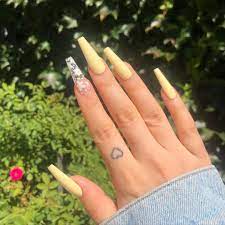 Lovely collection of cheerful yellow acrylic nail designs. Pastel Yellow Acrylic Nails Pastel Yellow Press On Nails Acrylic Nails Yellow Yellow Nails Design Acrylic Nails Pastel