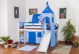 Kinderbett etagenbett pauli buche vollholz massiv natur mit regal und rutsche inkl. Kinderbett Hochbett Andi Buche Vollholz Massiv Mit Rutsche Und Turm Weiss Lackiert Inkl Rollrost 90 X 200 Cm