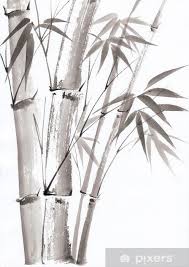 Watercolor Painting Of Bamboo Wall Mural Pixers We Live To Change Bamboo Art Painting Bamboo Drawing Bamboo Mural