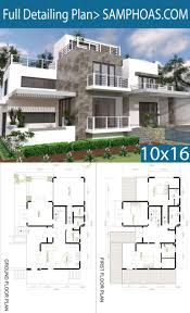 4 Bedrooms Modern Home Plan Size 10x16m Samphoas Plan Modern Bungalow House House Construction Plan Bungalow House Design