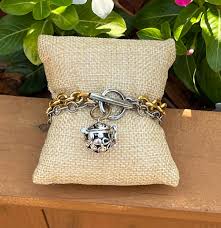 Women's Prayer Box Bracelet, Silver and Gold Chain Bracelet, Two Toned  Metal Bracelet, Gift for Her