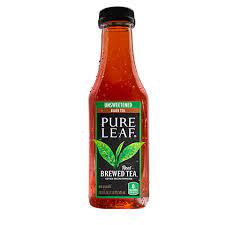 Pure leaf iced tea contains 3.73 mg of caffeine per fl oz (12.61 mg per 100 ml). Unsweetened Black Tea Iced Black Tea Pure Leaf